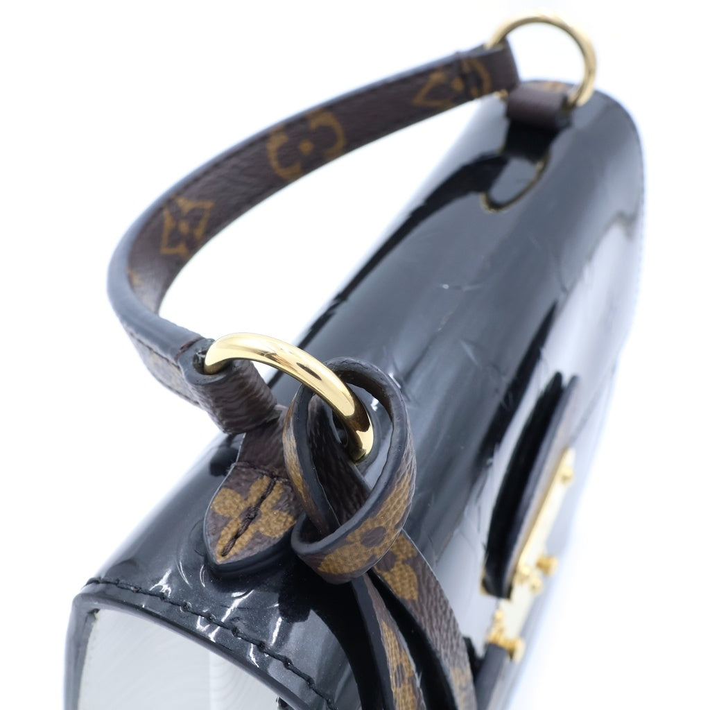 LOUIS VUITTON(ルイヴィトン) スプリングストリートPM ハンドバッグ ヴェルニ/エピ/モノグラム ブラック/ブラウン/ホワイト パテントレザー M90375 レディース