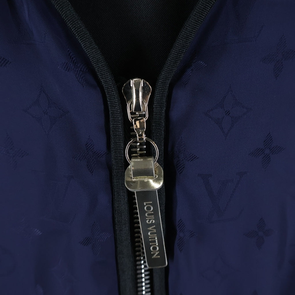LOUIS VUITTON(ルイヴィトン) モノグラム 総柄ブルゾン ノーカラージャケット ブルー ネイビー RW191W ASR FGJA05