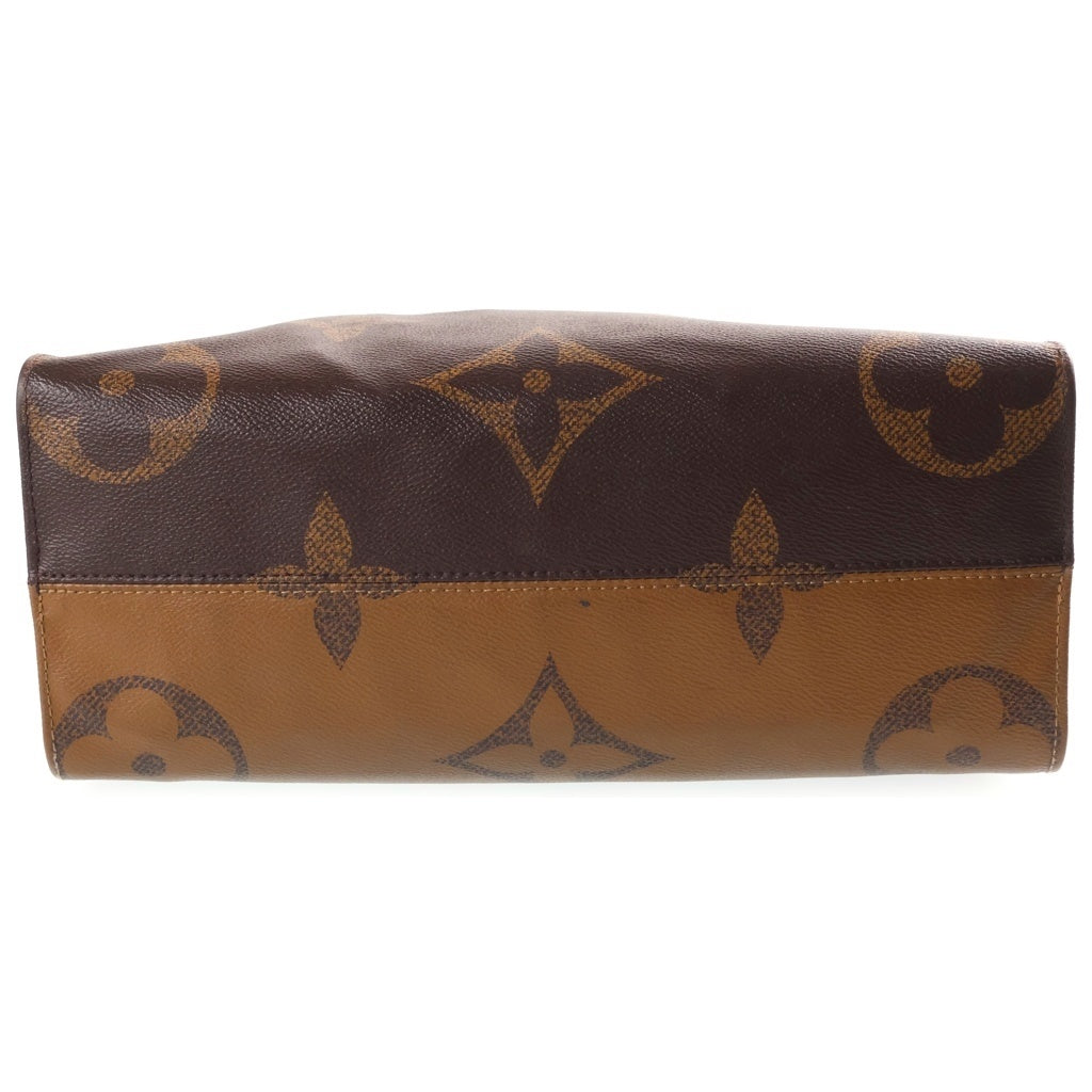 LOUIS VUITTON(ルイヴィトン) モノグラムジャイアント オンザゴーMM ハンドバッグ トートバッグ ブラウン レザー M45321 ゴールド金具 レディース