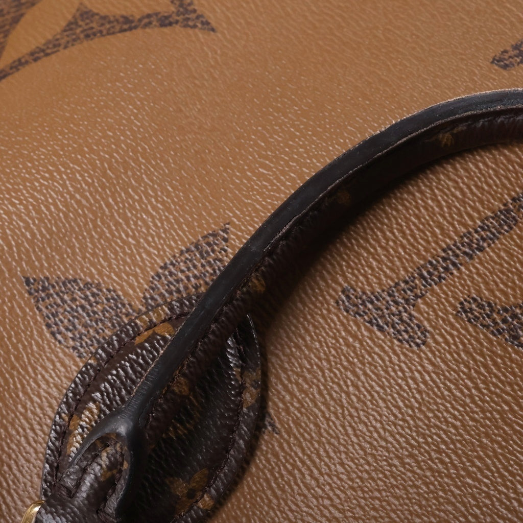 LOUIS VUITTON(ルイヴィトン) モノグラムジャイアント オンザゴーMM ハンドバッグ トートバッグ ブラウン レザー M45321 ゴールド金具 レディース
