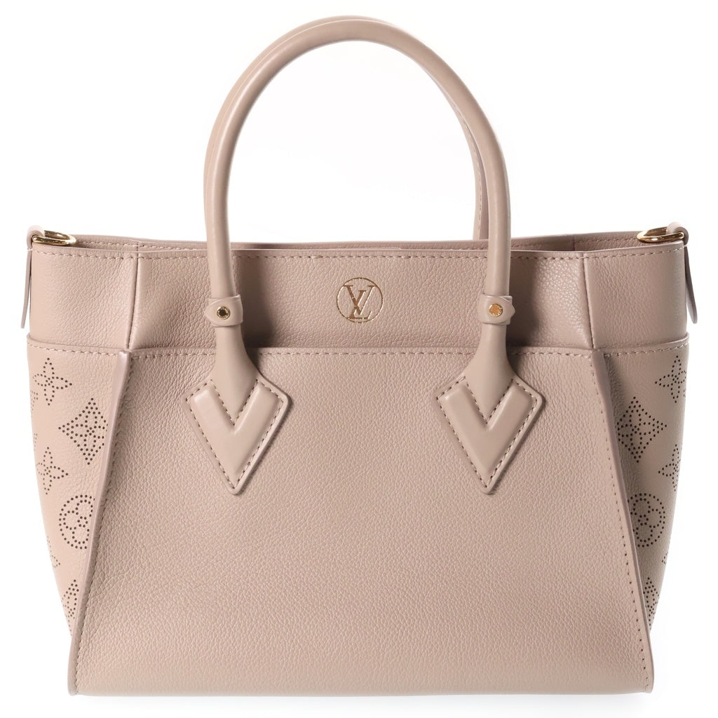 LOUIS VUITTON(ルイヴィトン) モノグラムマヒナ オンマイサイドPM 2WAYハンドバッグ ショルダーバッグ ベージュ レザー M20600 ゴールド金具 レディース
