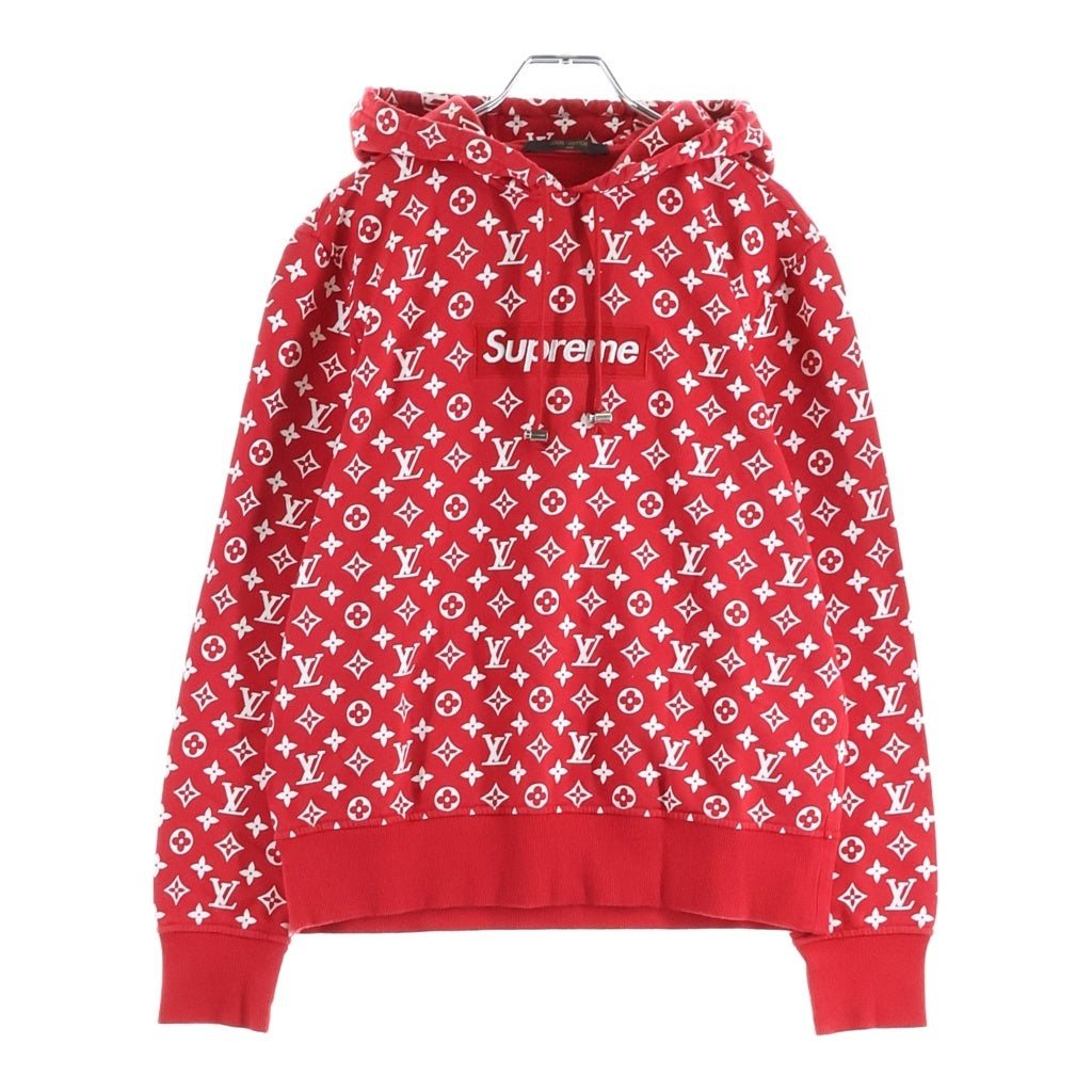 SUPREME(シュプリーム) 17AW ×ルイヴィトン ボックスロゴ刺繍 モノグラム プルオーバー スウェット パーカー フーディー RM172 JIU HDY91W