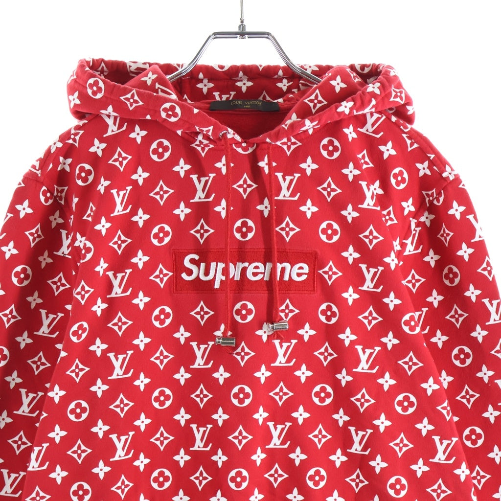 SUPREME(シュプリーム) 17AW ×ルイヴィトン ボックスロゴ刺繍 モノグラム プルオーバー スウェット パーカー フーディー RM172 JIU HDY91W