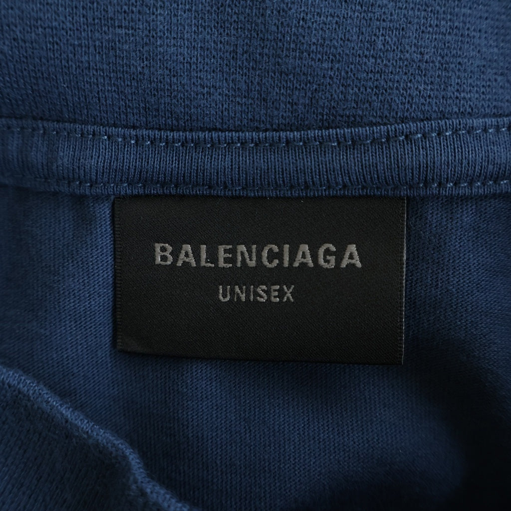 BALENCIAGA(バレンシアガ) BBロゴ Tシャツ 半袖 カットソー 刺繍 コットン ネイビー 764235