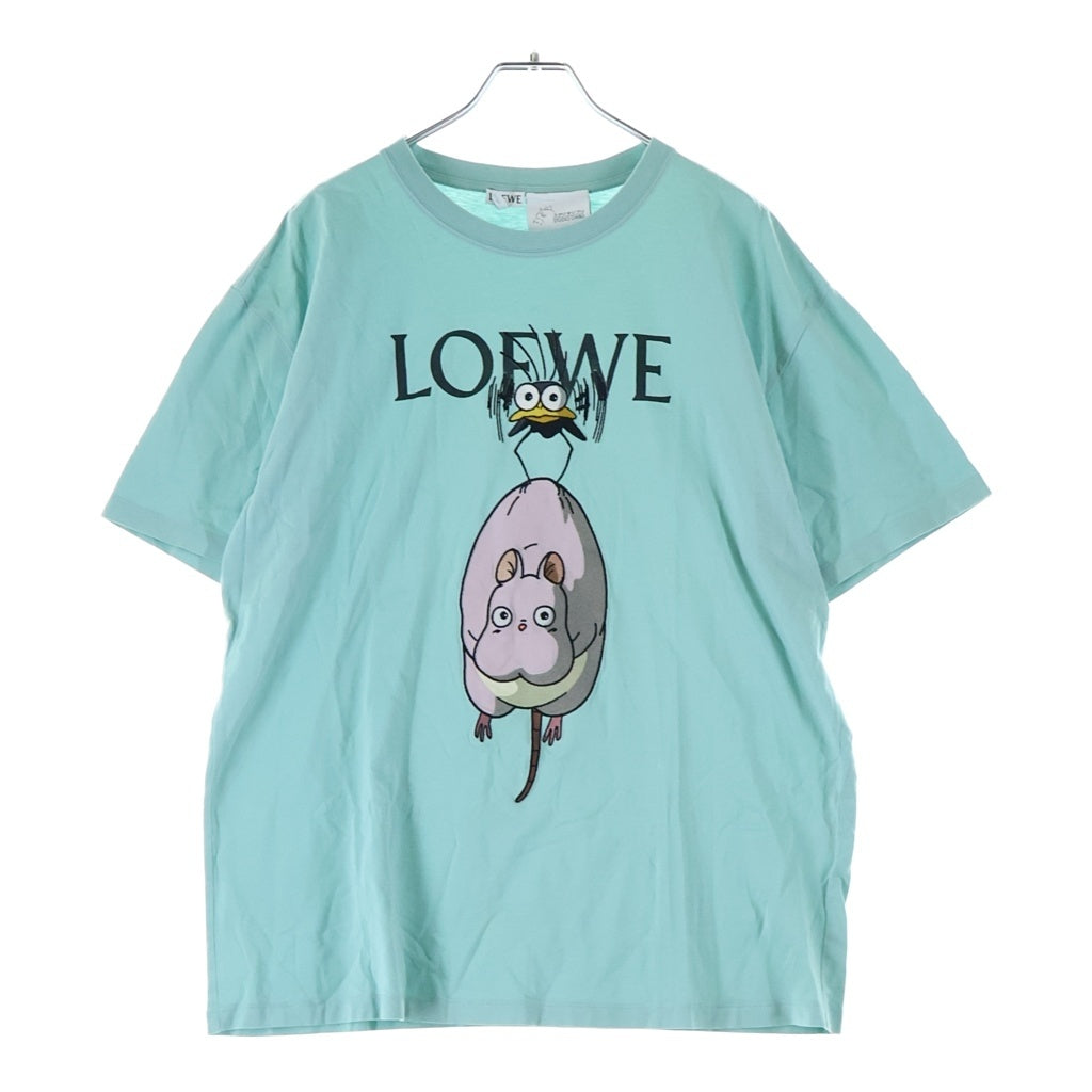LOEWE(ロエベ) スタジオジブリ 千尋の神隠し 坊ネズミ 湯バード 半袖 Tシャツ カットソー コットン ライトグリーン S928Y22J08