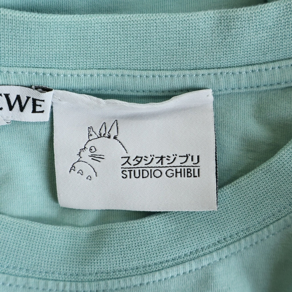LOEWE(ロエベ) スタジオジブリ 千尋の神隠し 坊ネズミ 湯バード 半袖 Tシャツ カットソー コットン ライトグリーン S928Y22J08