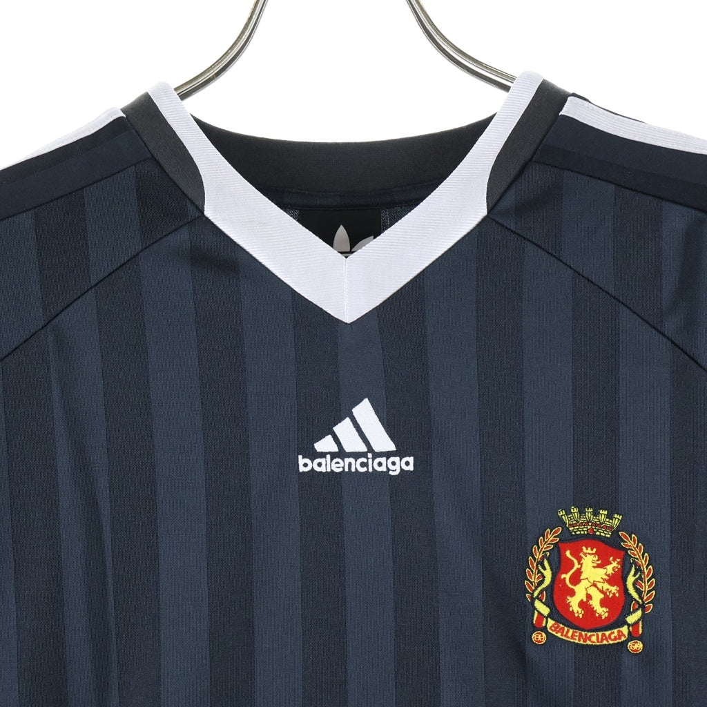 BALENCIAGA(バレンシアガ) adidas アディダス オーバーサイズ Tシャツ 半袖 サッカー Vネック ポリエステル 723663