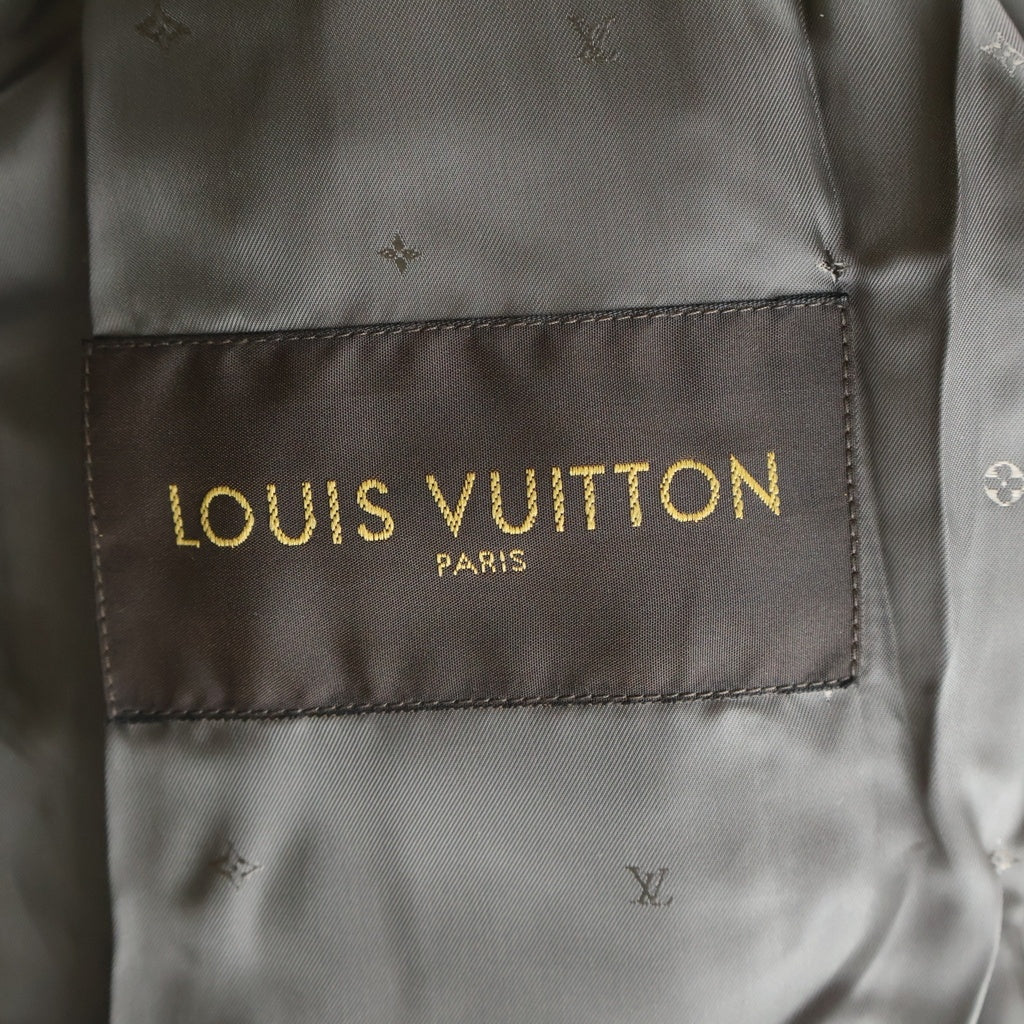 SUPREME(シュプリーム) 17AW ×LOUIS VUITTON ルイヴィトン モノグラム レザー ベースボール ジップアップジャケット ブルゾン レッド RM172 DOS HDL90E