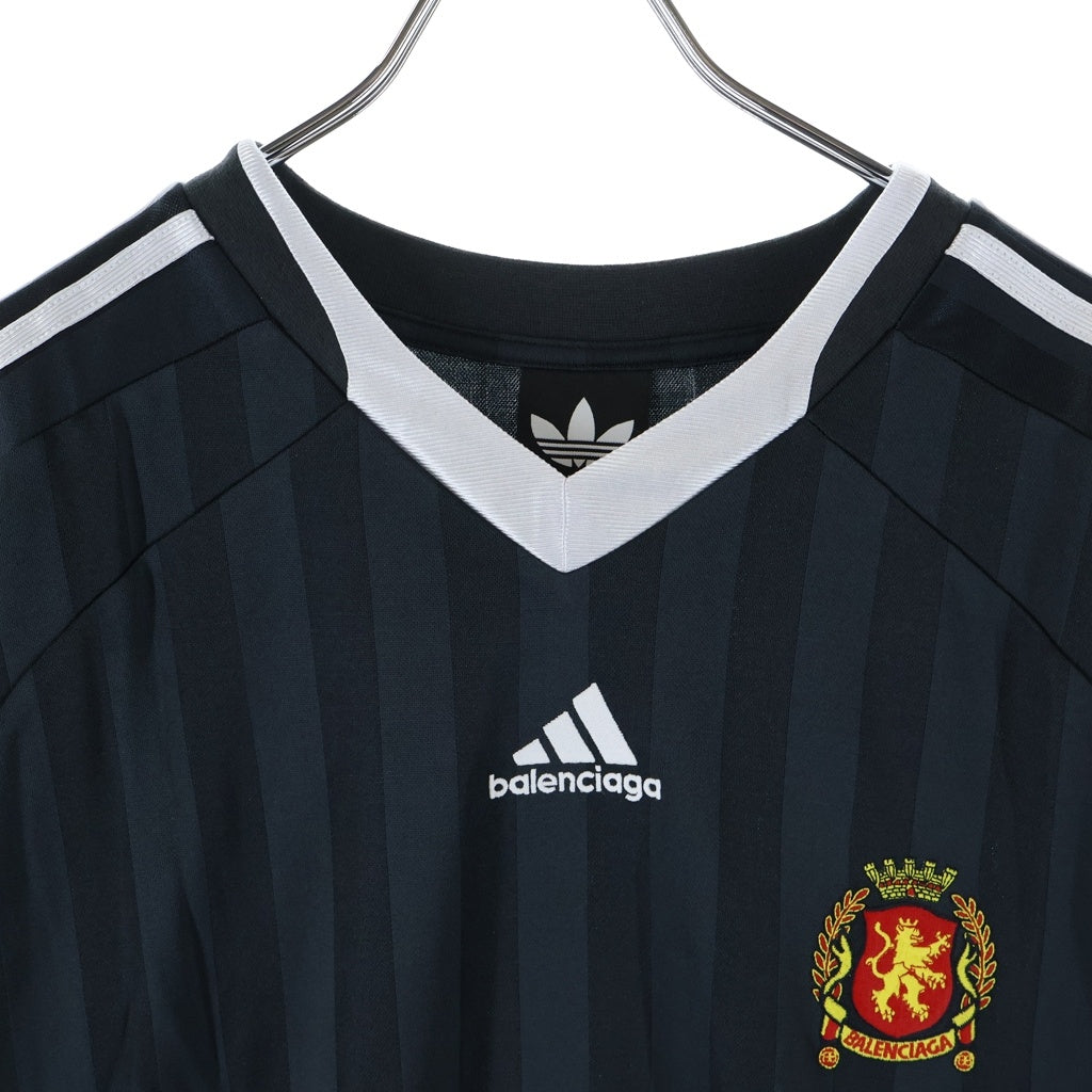 BALENCIAGA(バレンシアガ) adidas アディダス オーバーサイズ Tシャツ 半袖 サッカー Vネック ポリエステル 723663