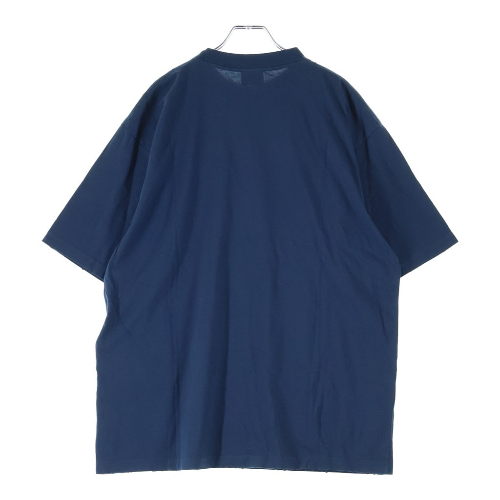 BALENCIAGA(バレンシアガ) BBロゴ Tシャツ 半袖 カットソー 刺繍 コットン ネイビー 764235