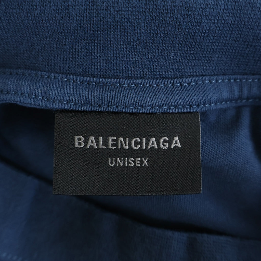 BALENCIAGA(バレンシアガ) BBロゴ Tシャツ 半袖 カットソー 刺繍 コットン ネイビー 764235