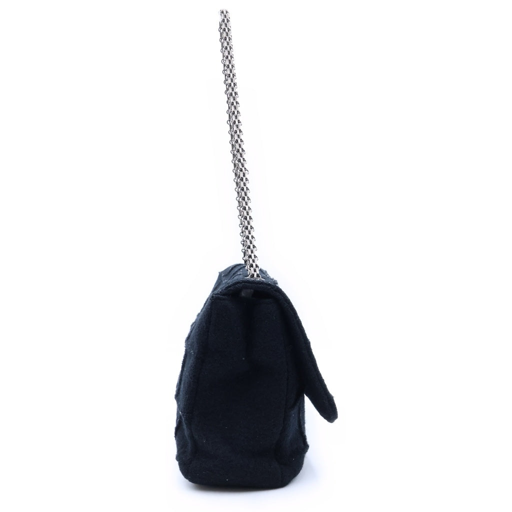 CHANEL(シャネル) 2.55 チェーンショルダーバッグ ブラック フェルト 58番台 ガンメタ金具 レディース