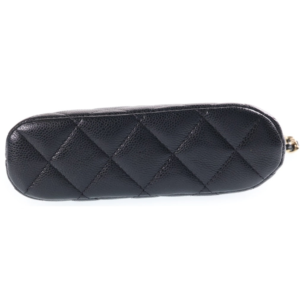 CHANEL(シャネル) タイムレスクラシック マトラッセ チェーンショルダーバッグ ブラック キャビアスキン ゴールド金具 AP4000 レディース