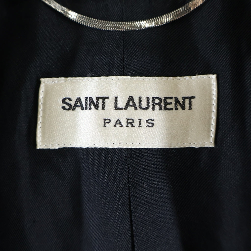 SAINT LAURENT PARIS(サンローランパリ) ショールカラー シルク ウール スモーキング テーラードジャケット ブラック 482512