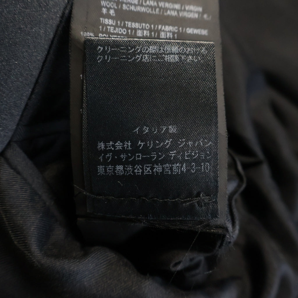 SAINT LAURENT PARIS(サンローランパリ) ショールカラー シルク ウール スモーキング テーラードジャケット ブラック 482512