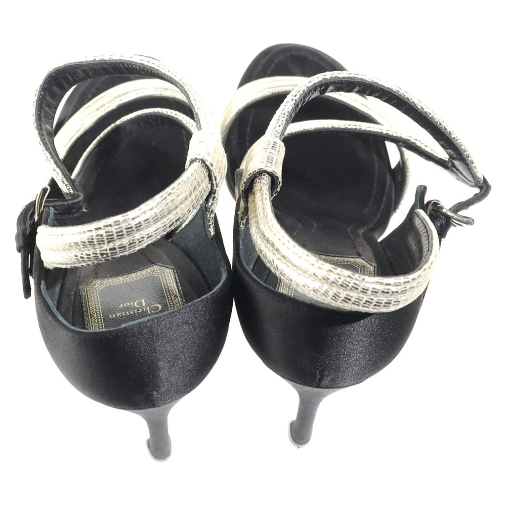 Christian Dior(クリスチャンディオール) クロスストラップヒールパンプス ゴールド レザー レディース