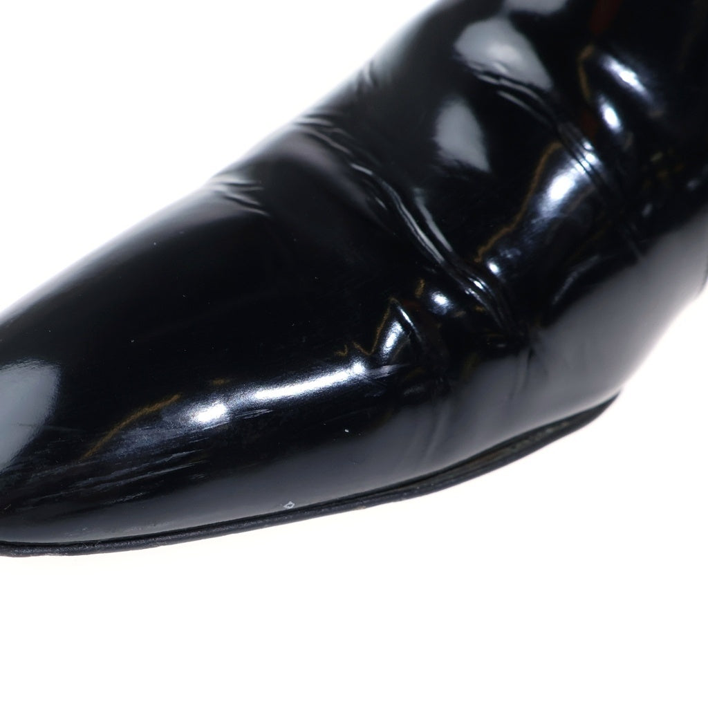 SAINT LAURENT PARIS(サンローランパリ) 23AW XIVzipブーツ レザーヒールブーツ ブラック×ゴールド