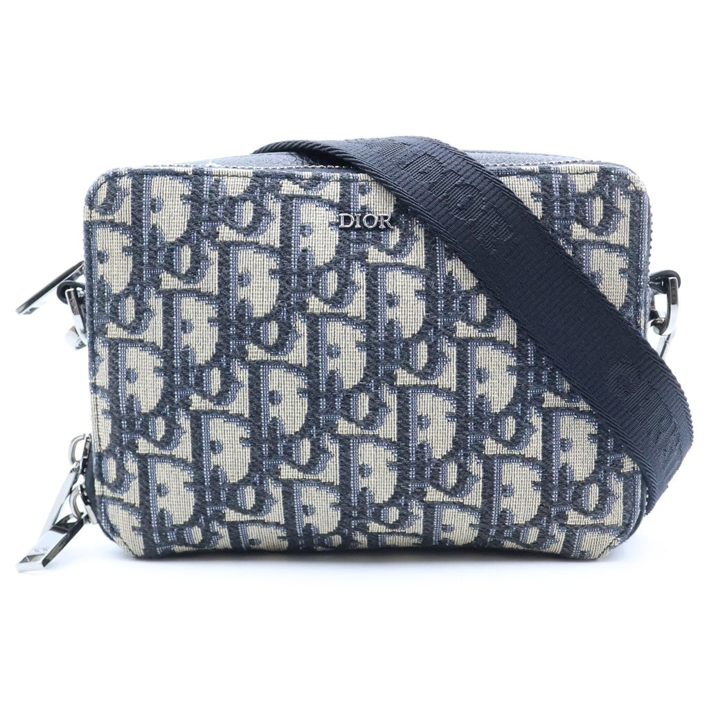 Christian Dior(クリスチャンディオール) オブリーク ショルダーバッグ キャンバス×レザー レディース
