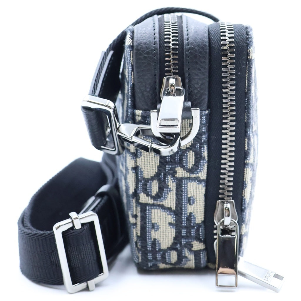 Christian Dior(クリスチャンディオール) オブリーク ショルダーバッグ キャンバス×レザー レディース
