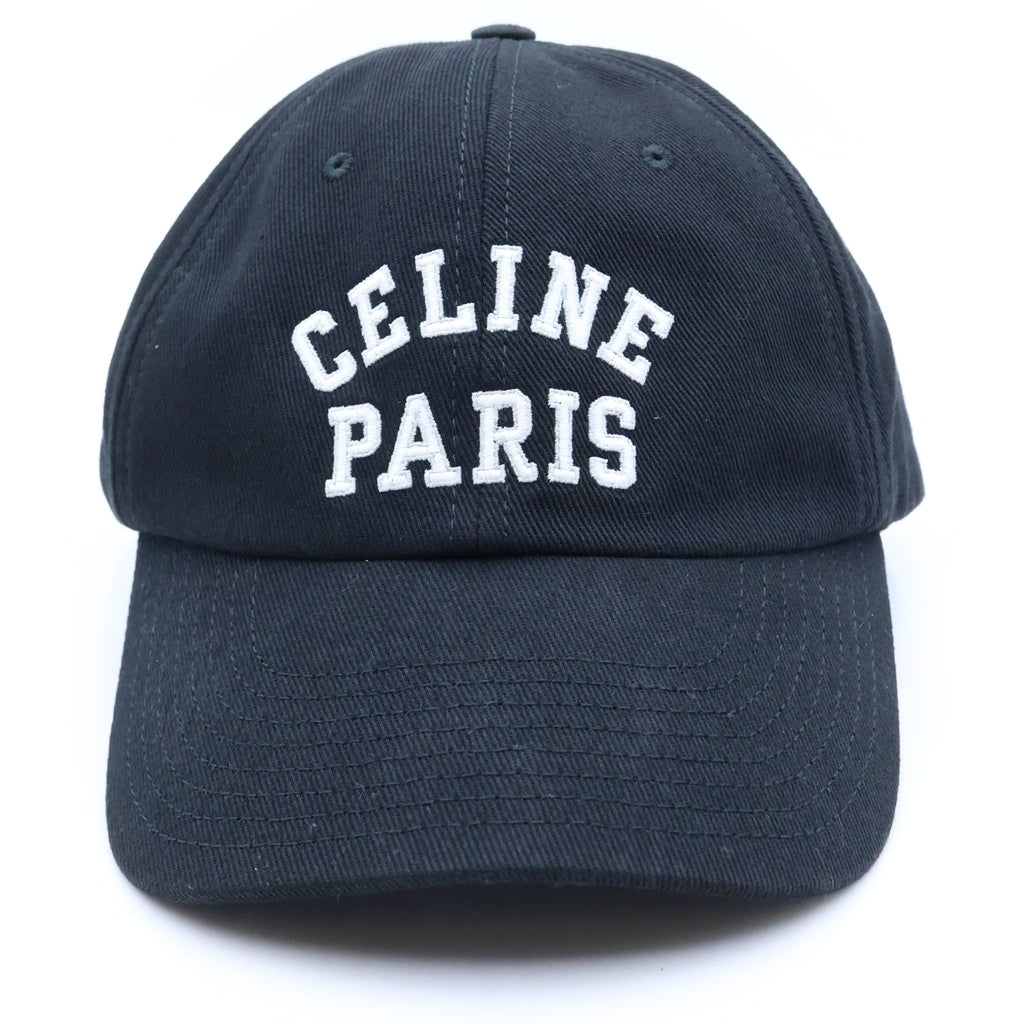 CELINE(セリーヌ) リシュリュー ロゴ刺繍 6パネル ベースボール キャップ 帽子 ブラック AA0MI2U74.38WI
