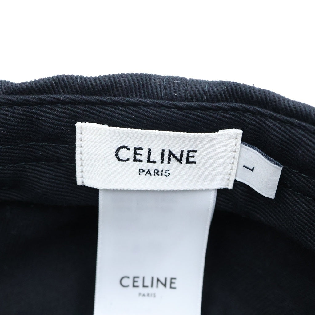 CELINE(セリーヌ) リシュリュー ロゴ刺繍 6パネル ベースボール キャップ 帽子 ブラック AA0MI2U74.38WI