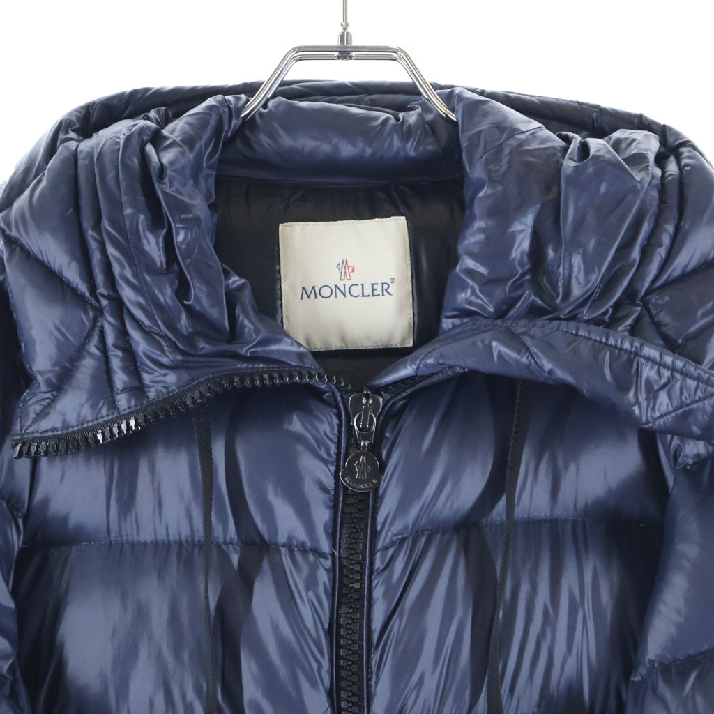 MONCLER(モンクレール) SUYEN スイエン ワッペンロゴ フーデッド ジップアップ ダウン ロング ジャケット コート ネイビー レディース 420934931949 53052