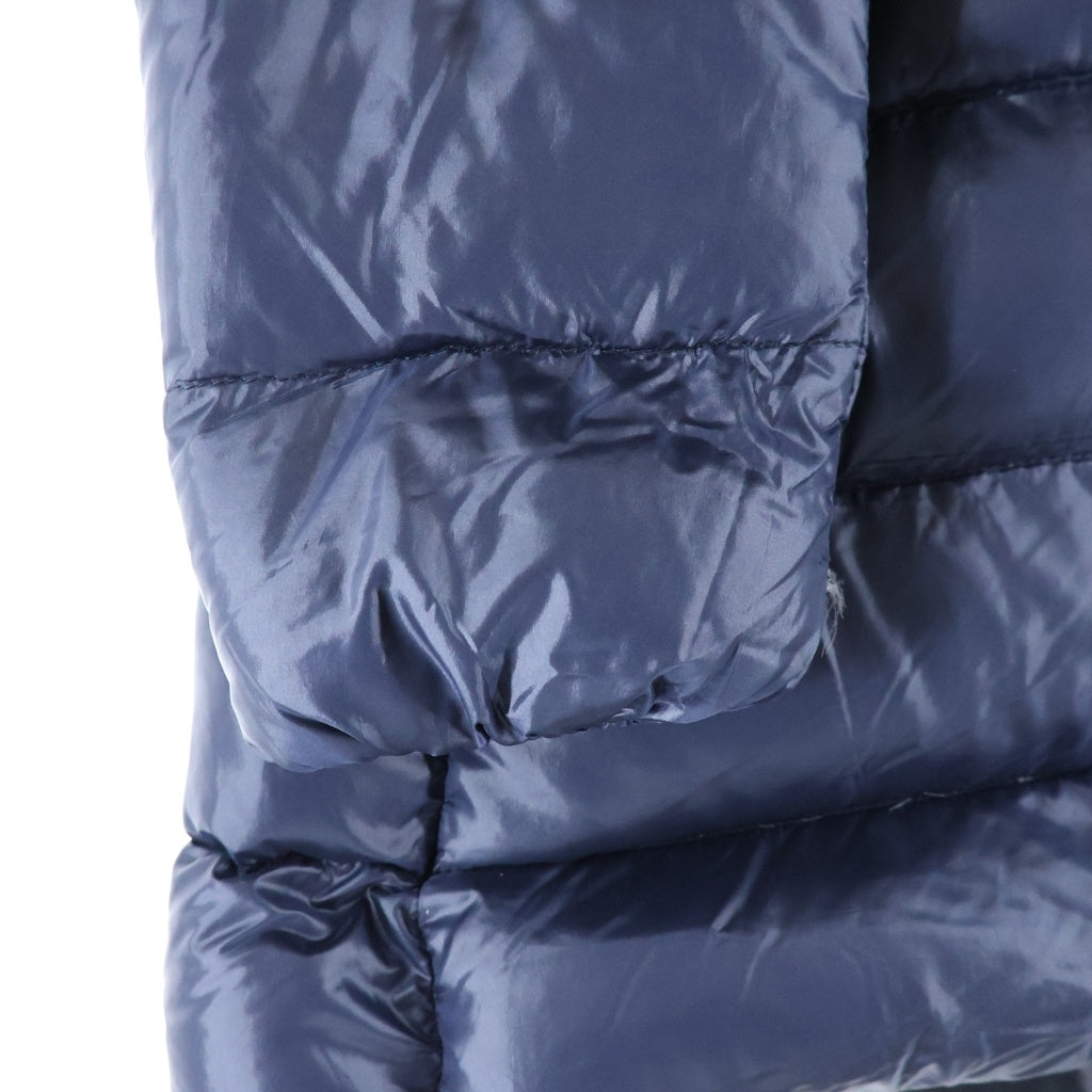 MONCLER(モンクレール) SUYEN スイエン ワッペンロゴ フーデッド ジップアップ ダウン ロング ジャケット コート ネイビー レディース 420934931949 53052