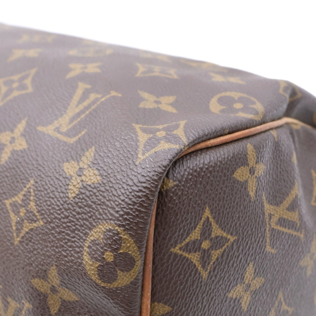 LOUIS VUITTON(ルイヴィトン) モノグラム スピーディ25 ハンドバッグ ブラウン レザー×PVC M41528 ゴールド金具 レディース