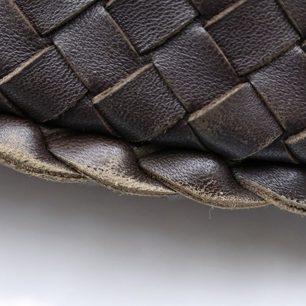 BOTTEGA VENETA(ボッテガヴェネタ) イントレチャート レザー ホーボーバッグ ブラウン レディース