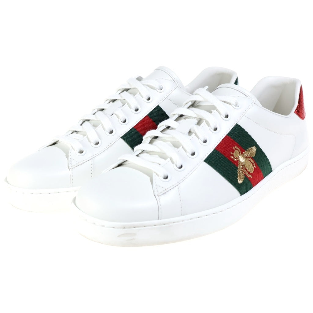 GUCCI(グッチ) BEE 刺繍 シェリーライン レザー ローカットシューズ スニーカー ホワイト 429446