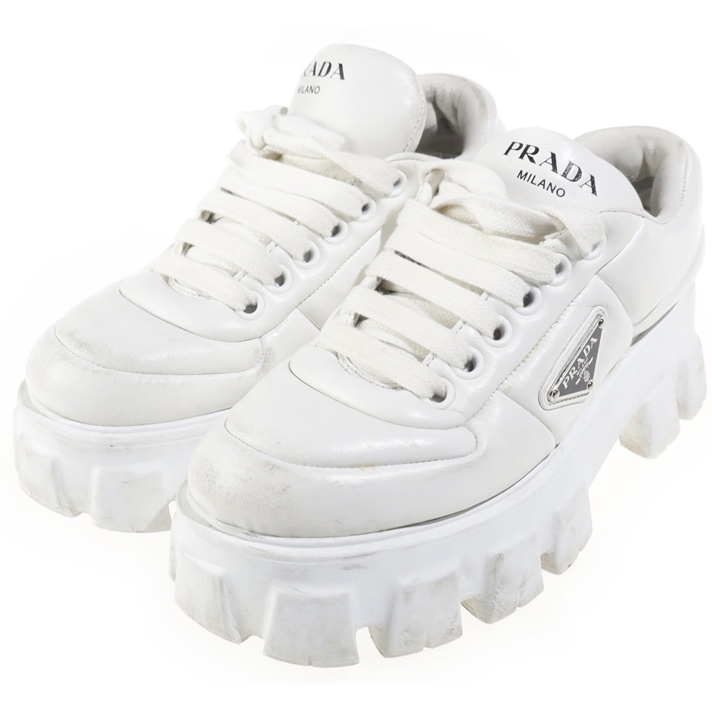 PRADA(プラダ) モノリス パデッドナッパレザー ローカットスニーカー シューズ チャンキーソール ホワイト レディース