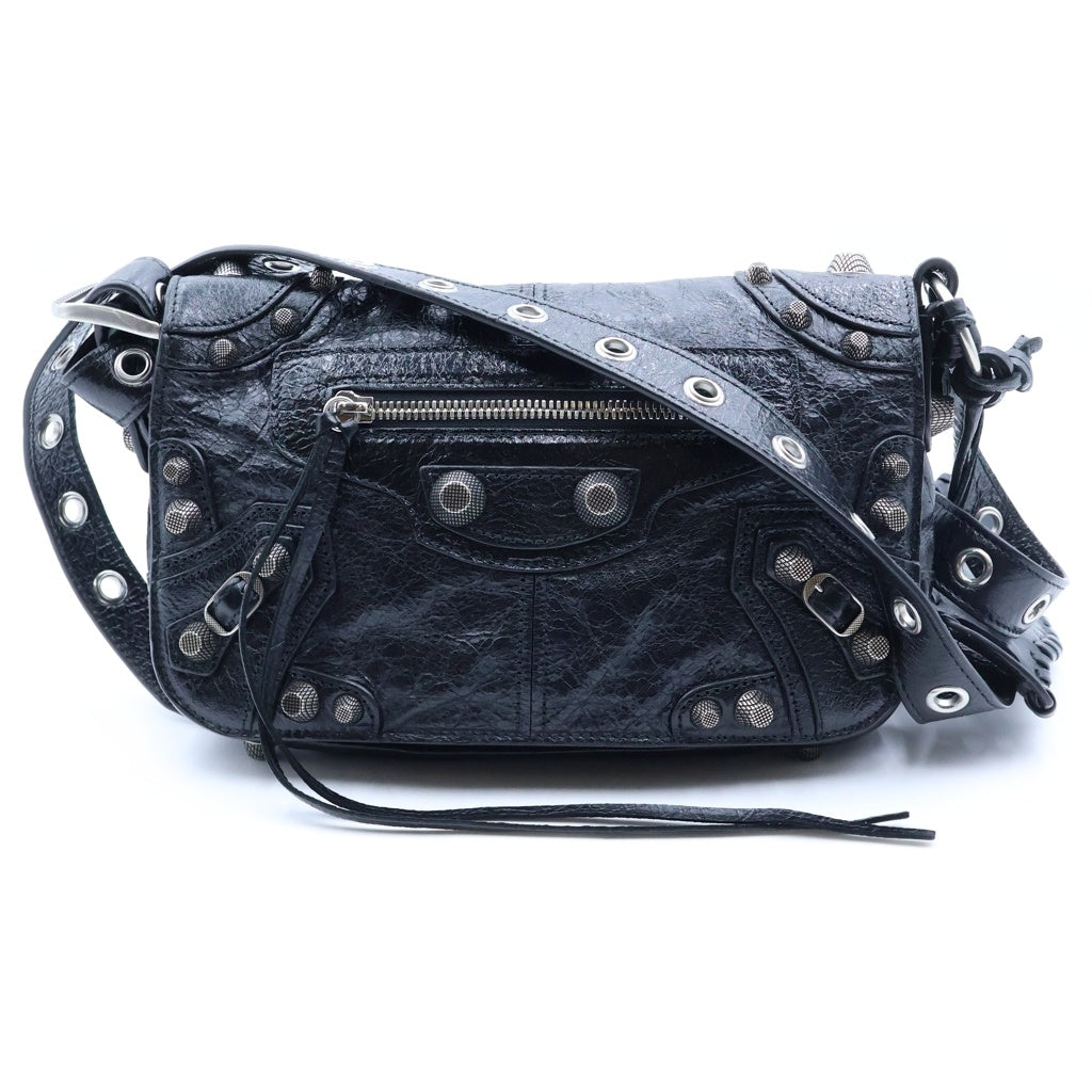 BALENCIAGA(バレンシアガ) LE CAGOLE XS フラップショルダーバッグ ブラック719082