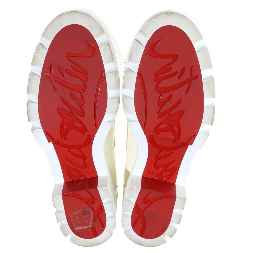 CHRISTIAN LOUBOUTIN(クリスチャンルブタン) LOCK WOODY FLAT PATENT ローファー ヒール ホワイト パテント レディース
