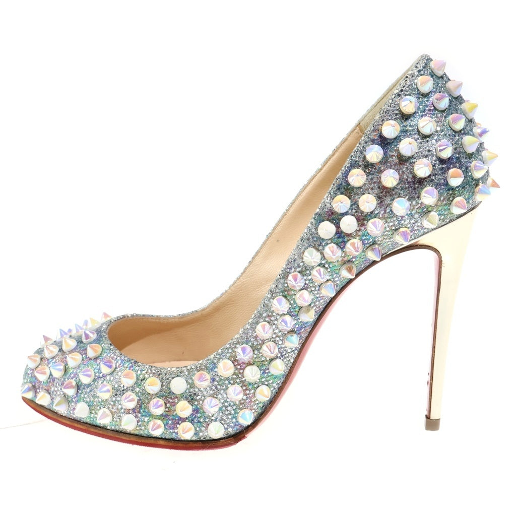 CHRISTIAN LOUBOUTIN(クリスチャンルブタン) スタッズ スパンコール ハイヒール オーロラ レザー レディース