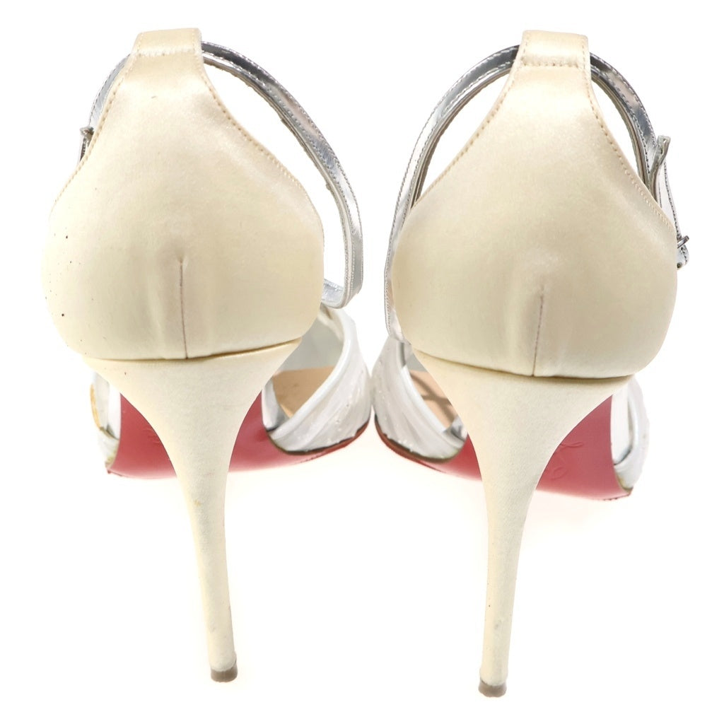 CHRISTIAN LOUBOUTIN(クリスチャンルブタン) スタッズ スパンコール ハイヒール ホワイト オーガンジー/レザー レディース