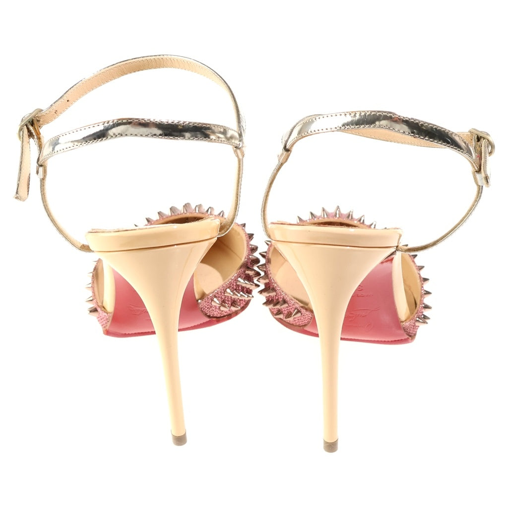 CHRISTIAN LOUBOUTIN(クリスチャンルブタン) スタッズ スパンコール ハイヒール ピンク レザー レディース