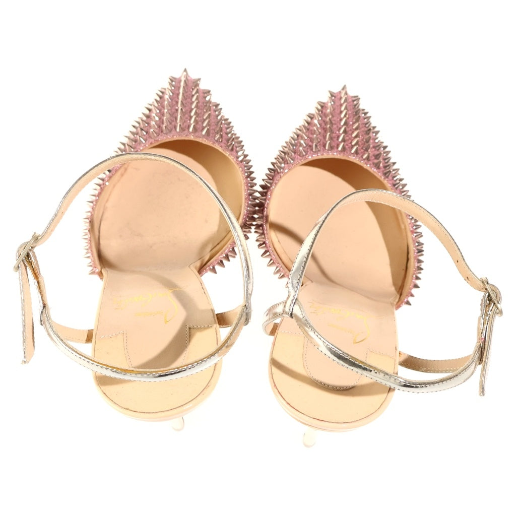 CHRISTIAN LOUBOUTIN(クリスチャンルブタン) スタッズ スパンコール ハイヒール ピンク レザー レディース