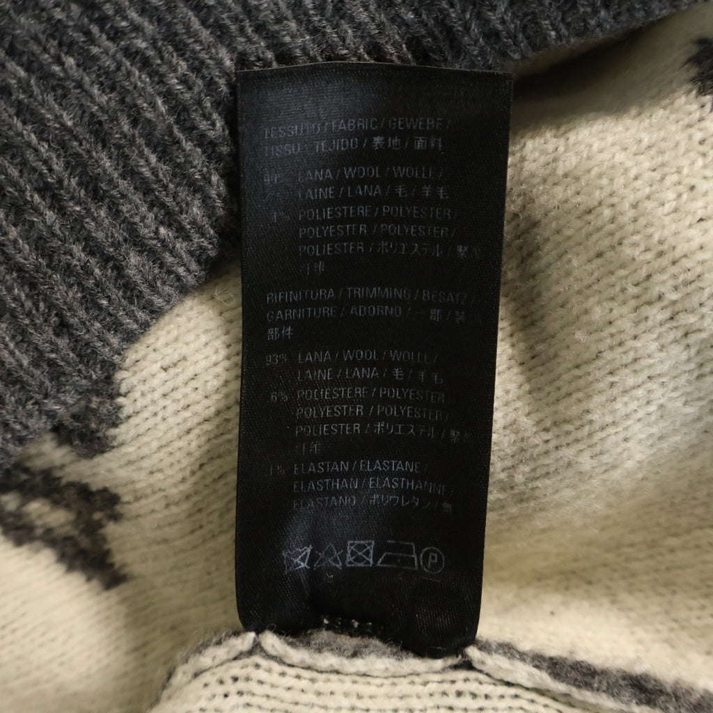 BALENCIAGA(バレンシアガ) オールオーバーロゴ 総柄ジャガード プルオーバー クルーネック 長袖ニット セーター グレー 620983 レディース