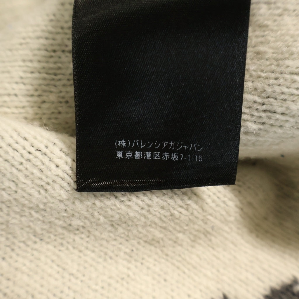 BALENCIAGA(バレンシアガ) オールオーバーロゴ 総柄ジャガード プルオーバー クルーネック 長袖ニット セーター グレー 620983 レディース