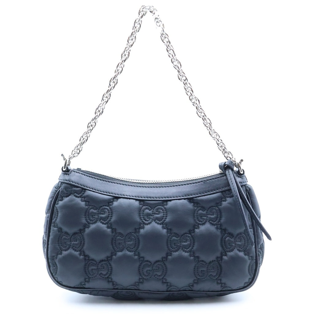 GUCCI(グッチ) GGマトラッセ 2wayチェーンショルダーバッグ ハンドバッグ ブラック レザー 735049 レディース