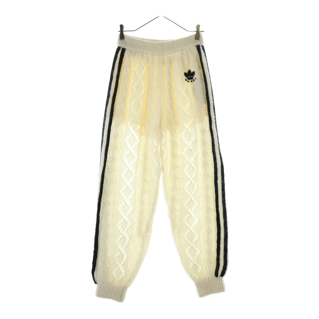 GUCCI(グッチ) ×Adidas アディダス モヘヤニット パンツ ホワイト ウール 721504 レディース