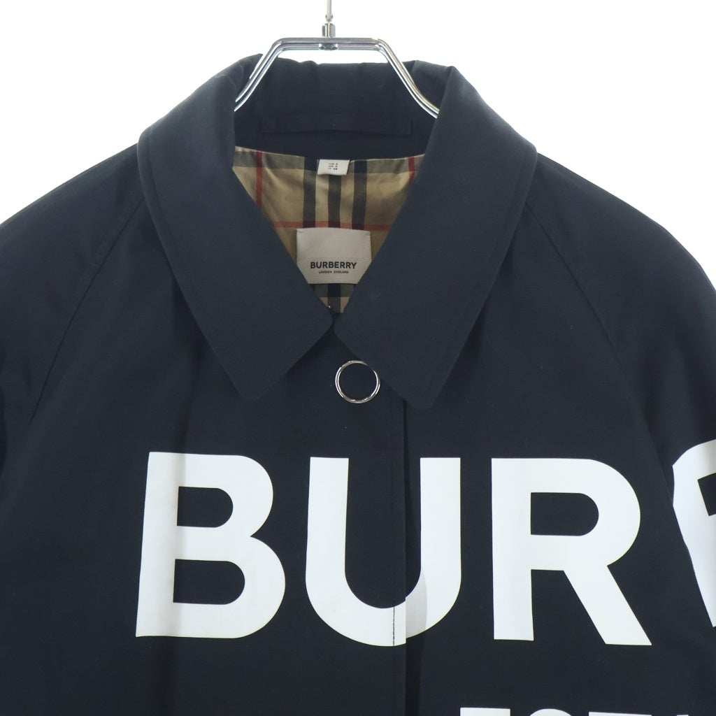 BURBERRY(バーバリー) ホースフェリー プリントステンカラーコート レディース ブラック 8029923