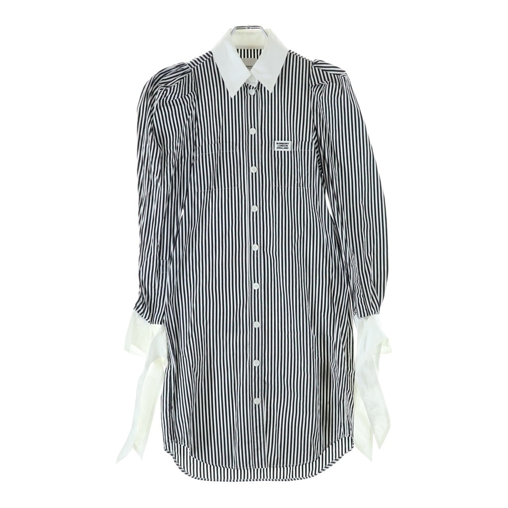 BURBERRY(バーバリー) 20SS コットンストライプ ドレスシャツ ブラック×ホワイト レディース 4564367