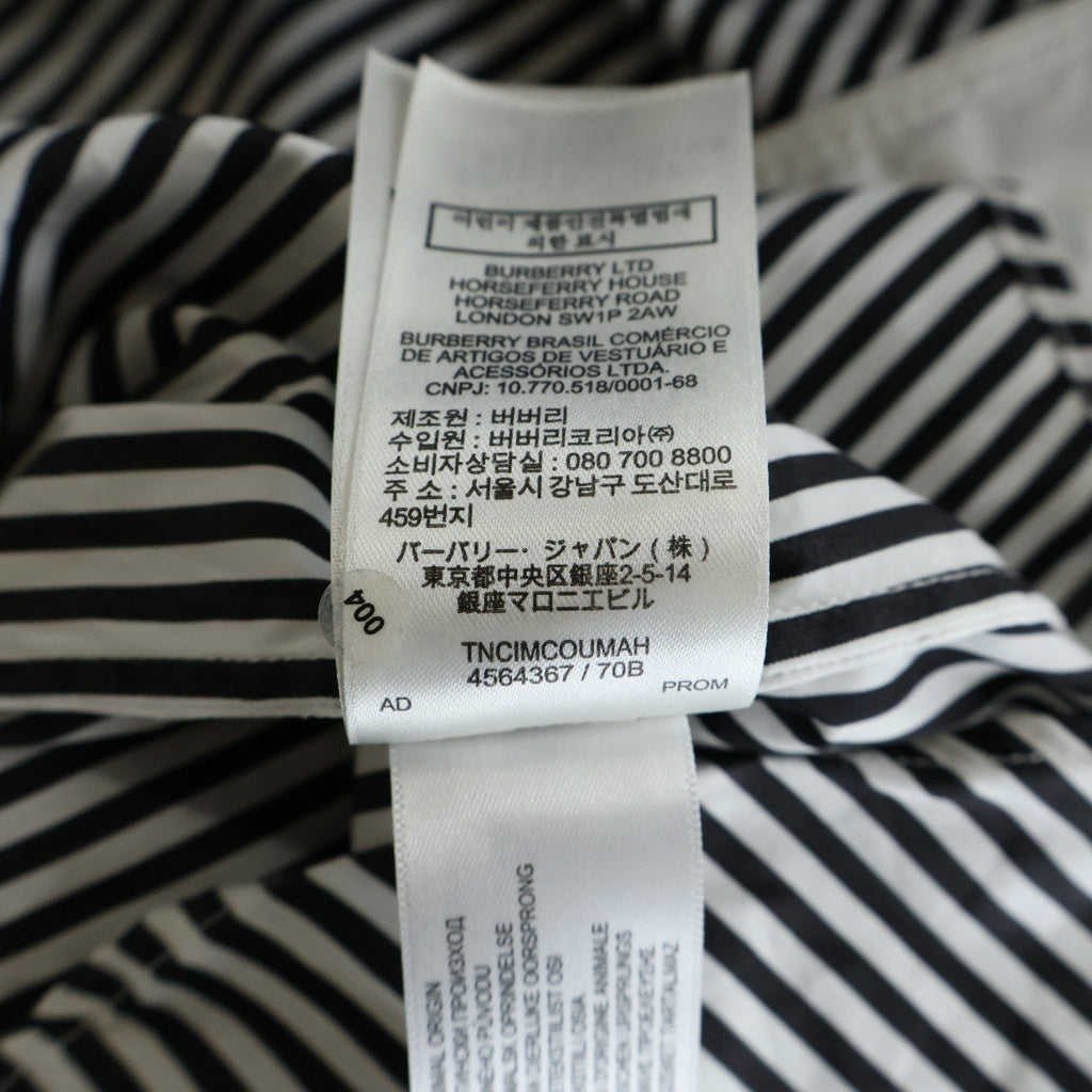 BURBERRY(バーバリー) 20SS コットンストライプ ドレスシャツ ブラック×ホワイト レディース 4564367