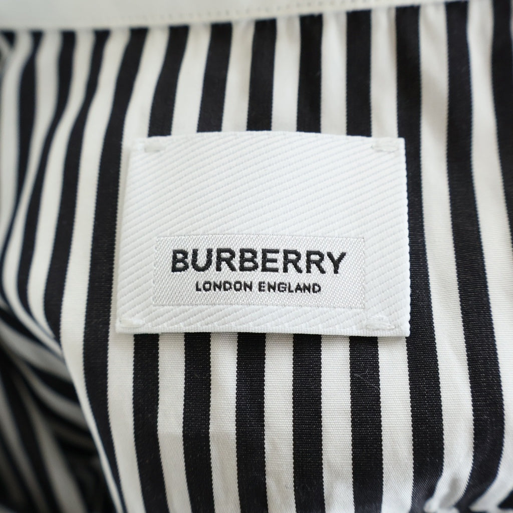 BURBERRY(バーバリー) 20SS コットンストライプ ドレスシャツ ブラック×ホワイト レディース 4564367