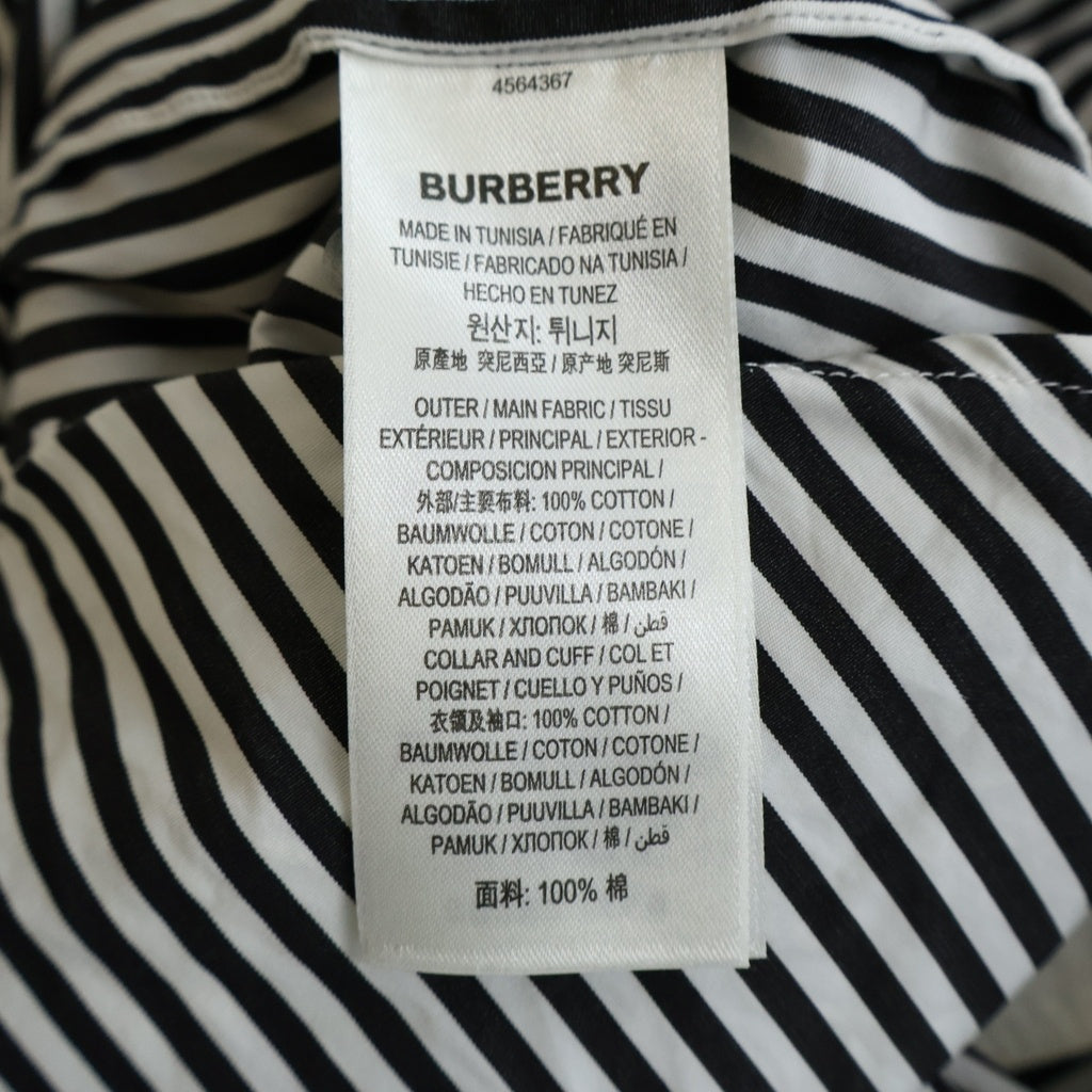 BURBERRY(バーバリー) 20SS コットンストライプ ドレスシャツ ブラック×ホワイト レディース 4564367