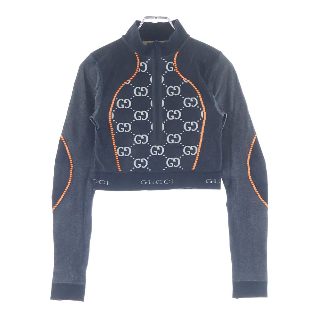【新品】GUCCI GGジャガード クロップドトップ Mサイズ GUCCI(グッチ) GGジャガード クロップド ハーフジップ ジャケット