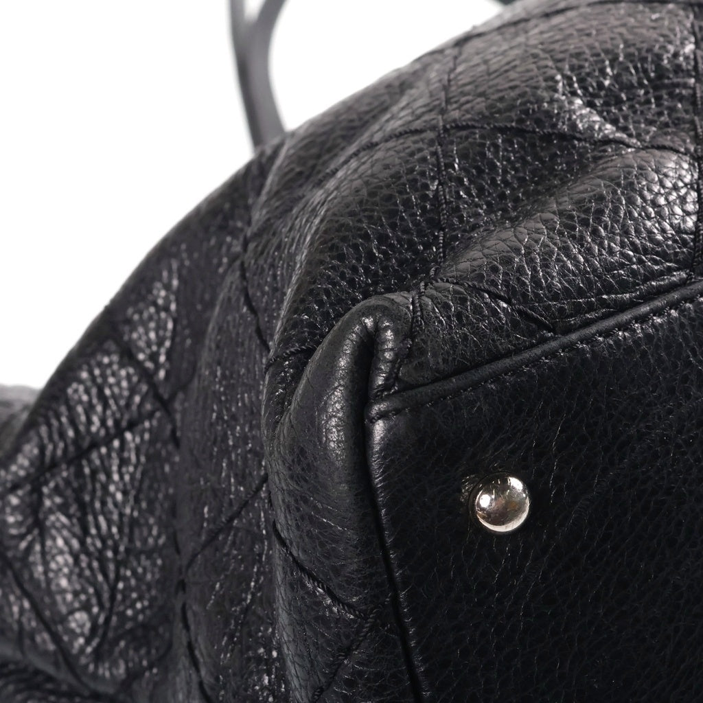 CHANEL(シャネル) チェーントートバッグ ブラック ラムスキン シルバー金具 13番台 レディース