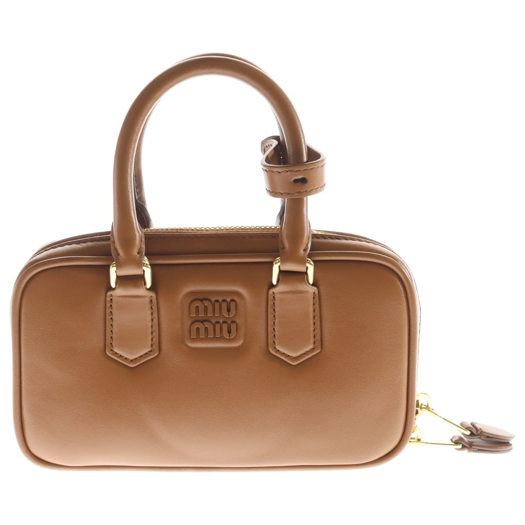 miumiu(ミュウミュウ) アルカディ 2WAYバッグ コニャックブラウン レザー ショルダーバッグ 5BB123 レディース