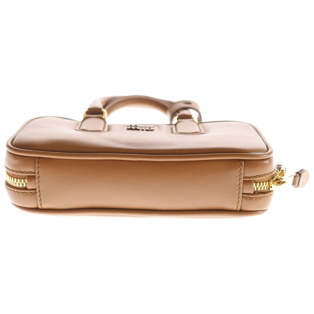 miumiu(ミュウミュウ) アルカディ 2WAYバッグ コニャックブラウン レザー ショルダーバッグ 5BB123 レディース